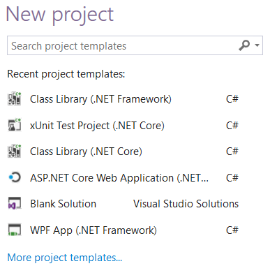 New Project template - Recent.PNG