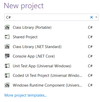 New Project template - Search.PNG