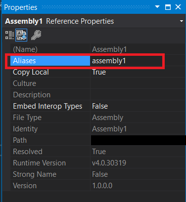 ChangeAssemblyAlias